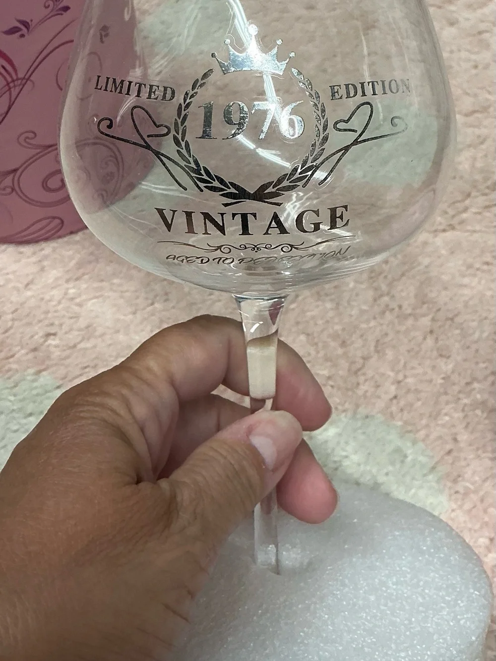 Vintage 1976 Limited Edition Clear Wine Glass - Vintage